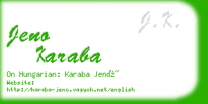 jeno karaba business card